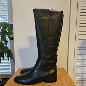 NWT Naturalizer Rena Black Leather Riding Boots Size 9